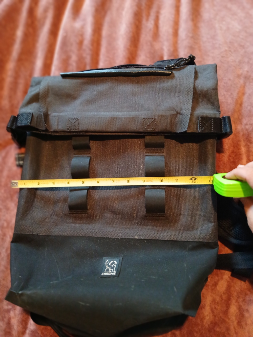 Chrome Industries Black Roll-Top Backpack with Attachment Loops